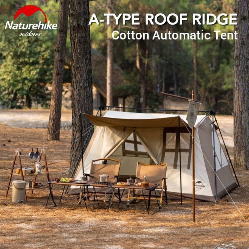 TENDA NATUREHIKE CNH22ZP029 A TYPE ROOF RIDGE QUICK OPEN AUTOMATIC TENT TENDA CAMPING KOREAN GLAMPIN
