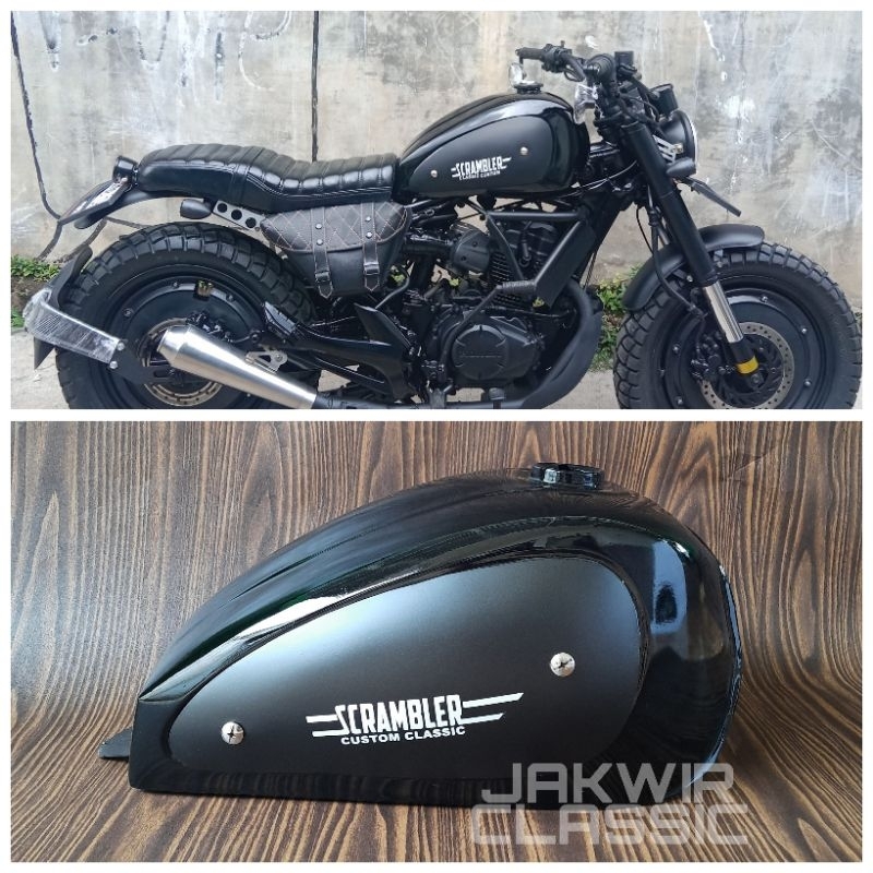 Tangki Cat Cover Scrambler Black Doff Tangki Custom Japstyle Scrambler Tangki Scrambler Japstyle