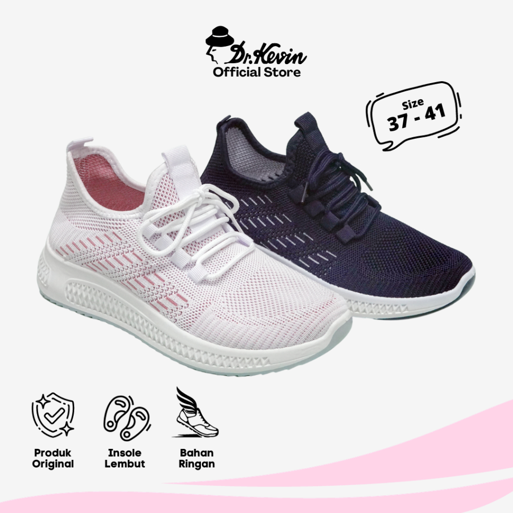 Dr. Kevin Sepatu Olahraga Sport Wanita Sneakers Tali Flyknit 589-042