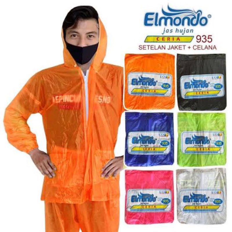 Elmondo 935 Jas Hujan Elmondo Ceria /jas hujan/Jaket Celana Dewasa