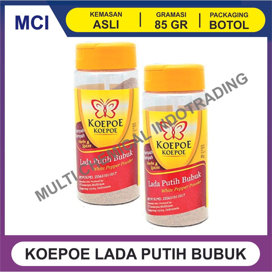 

LADA PUTIH BUBUK KOEPOE KOEPOE / MERICA BUBUK KUPU 85 GR - 1 LUSIN 12 PCS