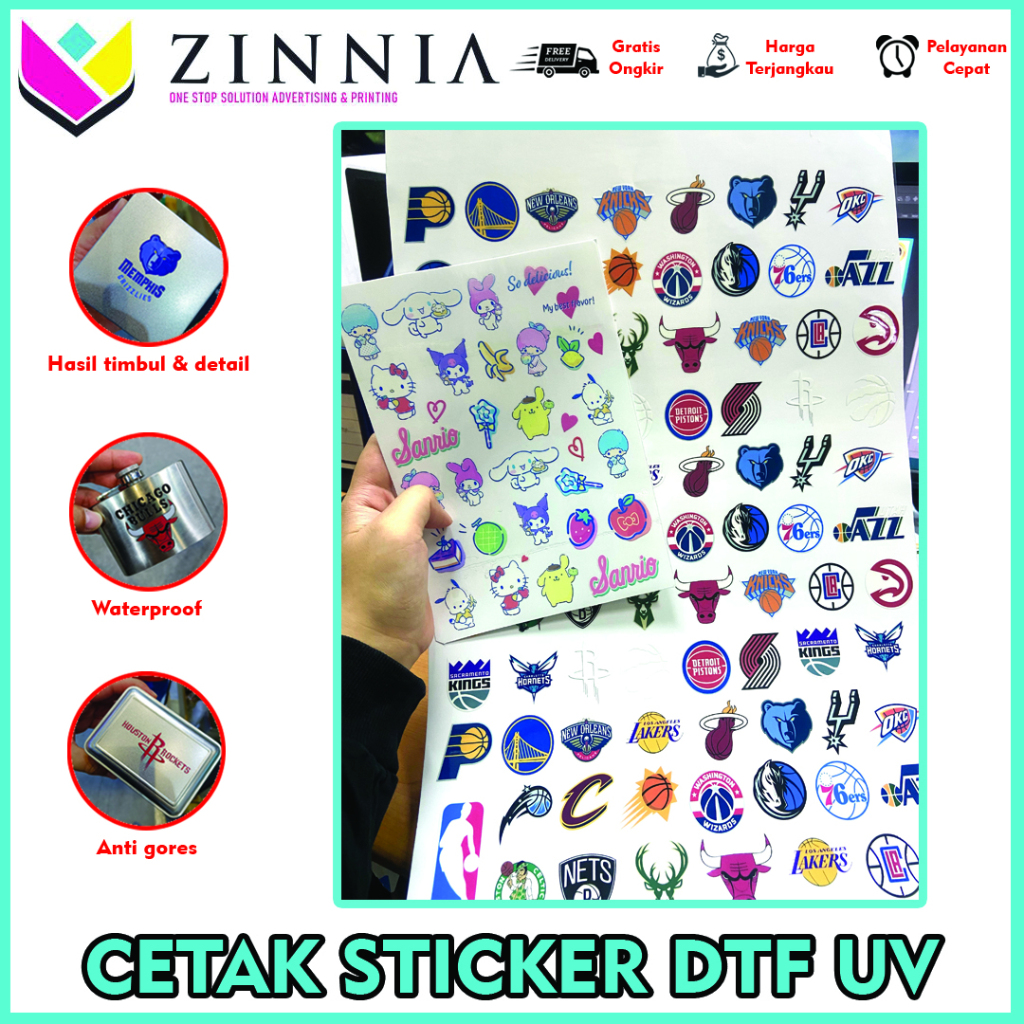 

Sticker DTF UV / Decal Kering / Cutting Stiker Warna Cetak Custom Full Color 3D Bisa Timbul Tumblr Case Casing Waterproof Anti Air Gores
