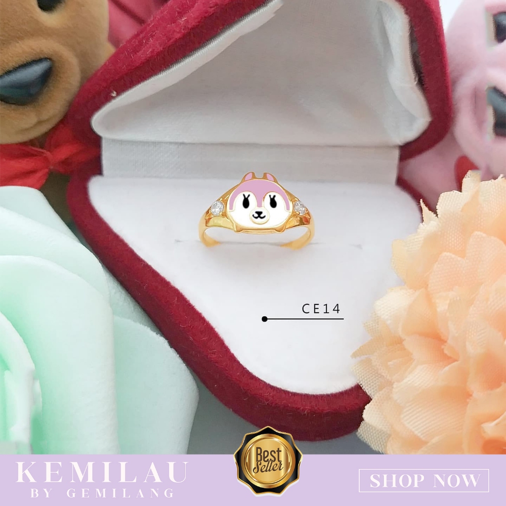 CINCIN EMAS ANAK KARAKTER MISS BUNNY KADAR 6K (300) DAN 8K (375) KODE CAP 14 KEMILAU FASHION