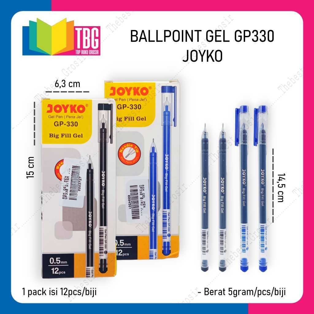 

1 PCS BALLPOINT GEL GP330 JOYKO / PULPEN GEL HITAM / BOLPEN / PENA