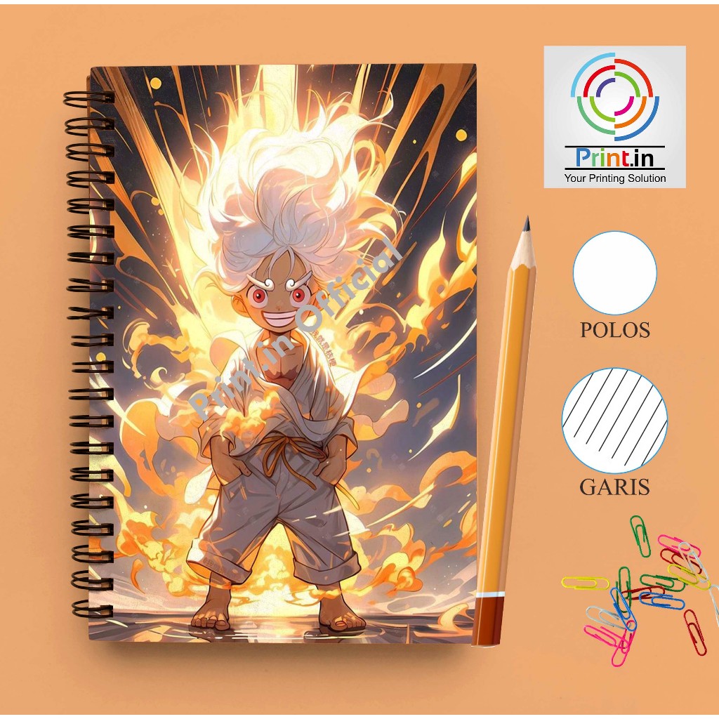 

Notebook Spiral Cute Luffy Gear 5 A5 GARIS/POLOS