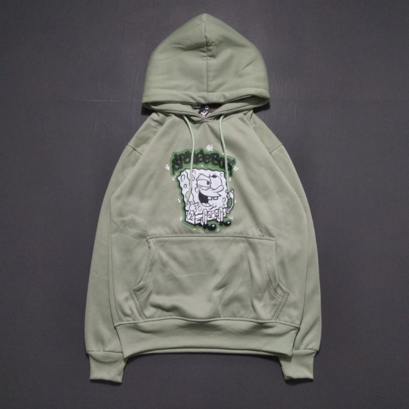 HOODIE SPONGEBOB HIJAU