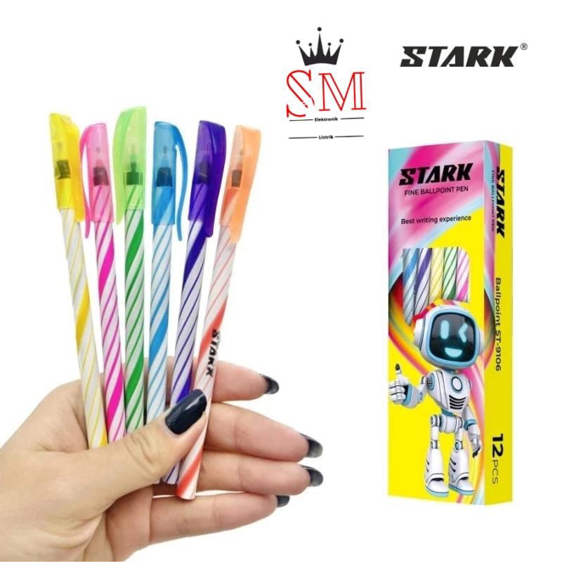 

1 LUSIN (12 pcs ) PULPEN STARK ST 9106 WARNA HITAM