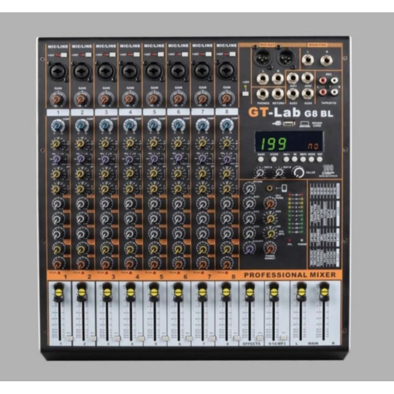 MIXER AUDIO GT LAB 8 BL / GT LAB 8 BL BY RDW 8 CH ORIGINAL