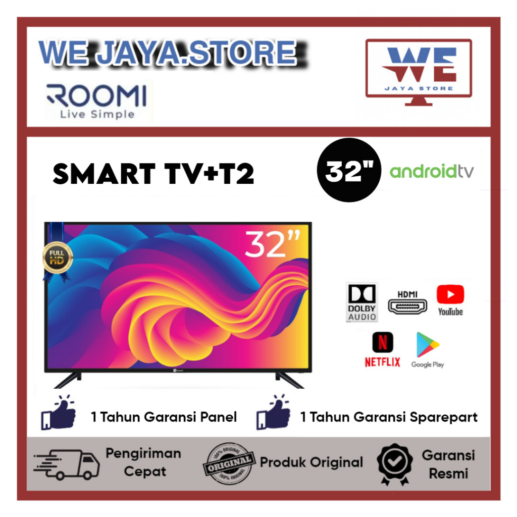 TV LED ROOMI SMART TV + T2 32 INCH ROOMI TV 32'