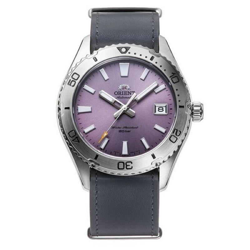 ORIENT RA-AC0Q07V RA-AC0Q07V10B MAKO AUTOMATIC GREY LEATHER ORIGINAL WARRANTY