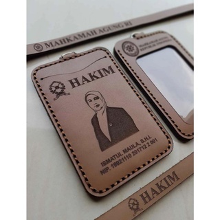 

Name Tag Id Card Holder Kulit Asli Custom - Id Card Kulit Custom