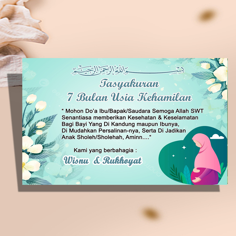 

Cetak KARTU / STIKER TASYAKURAN KEHAMILAN 4 BULANAN / 7 BULANAN w4