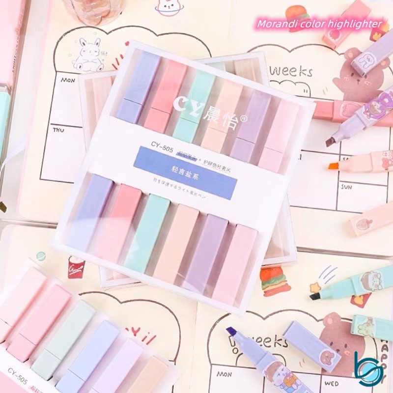 

Stabilo CY Morandi Color 6 Pcs/set Seri Berwarna Ujung Lembut Pena Stabilo Seni Penanda Alat Tulis Siswa - Best Stationary