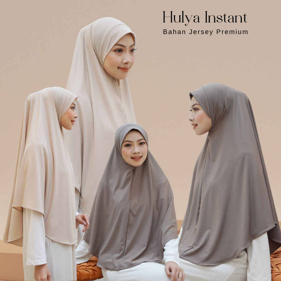 Hulya Instan/ Hijab Khimar Instan Jersey non Pet/ Bergo Khimar Jersey