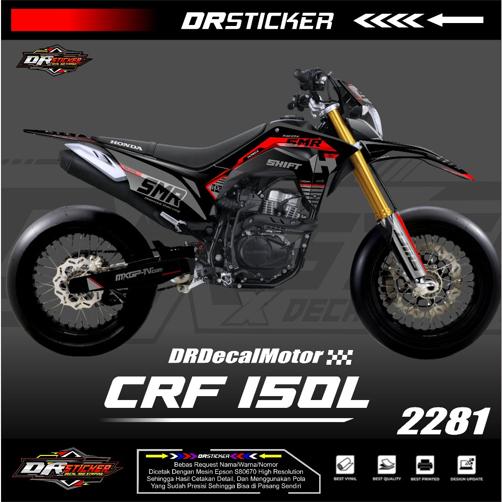 Decal Custom Motor Trail CRF 150L - stiker trail Honda CRF grafis