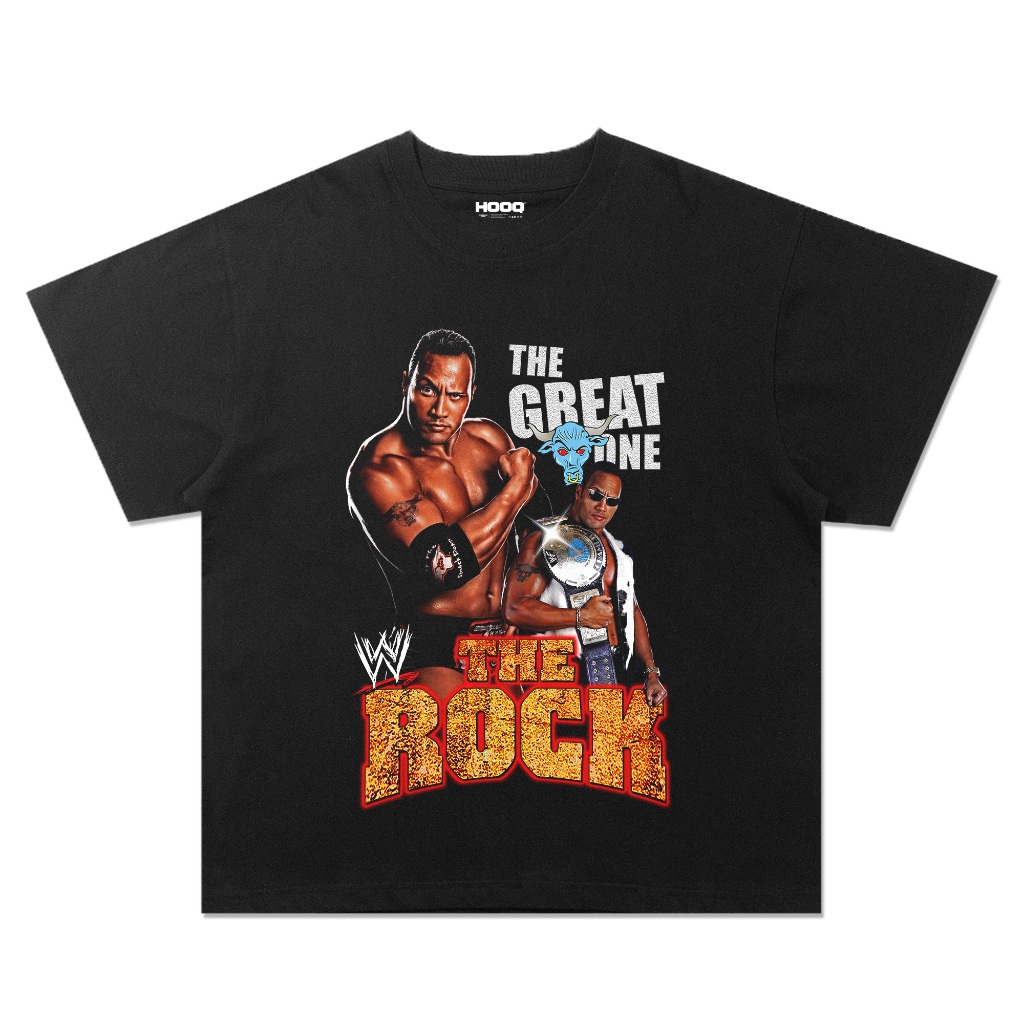 ( BIG SIZE ) KAOS VINTAGE SMACKDOWN THE ROCK - WRESTLEMANIA / UNISEX / OVERSIZE / COD / THE ROCK