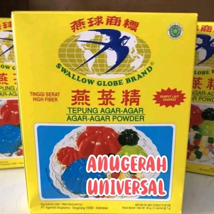 

Agar agar Swallow Globe (1Box) Isi 12Pcs