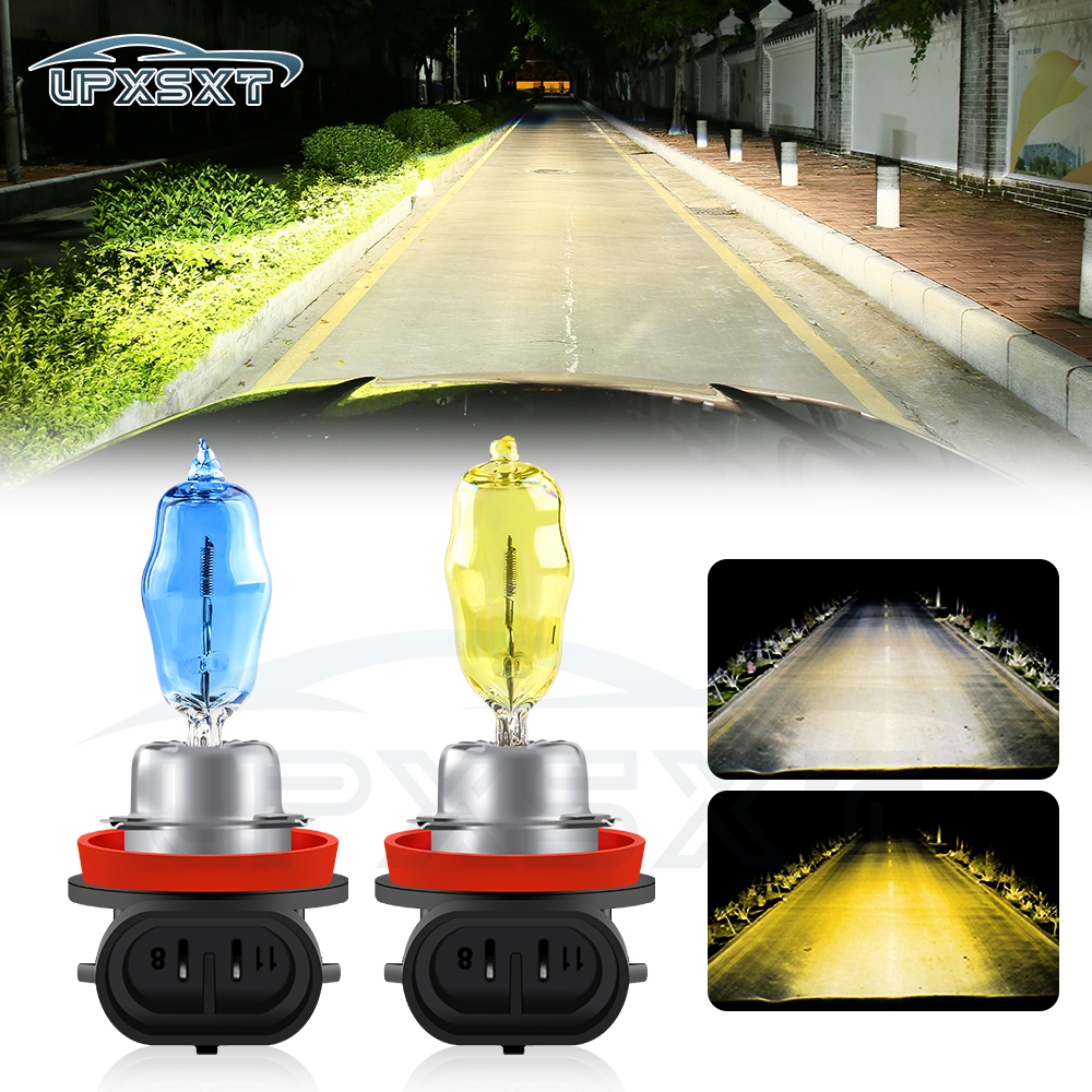 2 Buah100W H4 H8 H11 Mobil Xenon Halogen Lampu Bohlam Lampu Depan 3000LM Super Terang
