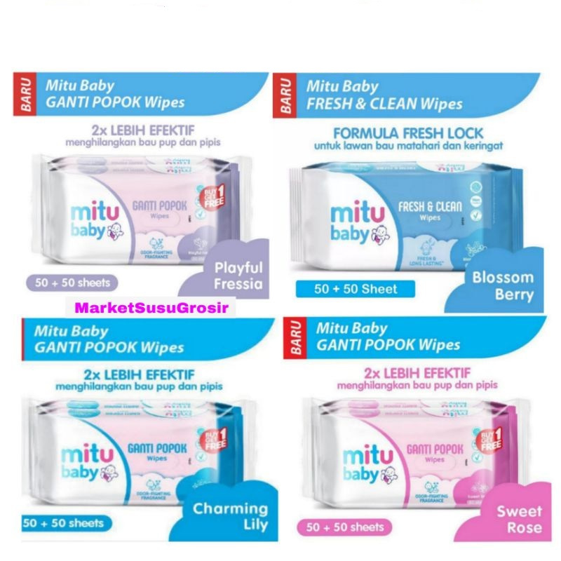 ARJUNA MITU BABY WIPES FRESH & CLEAN / WIPES MITU / MITU WIPES 20'S KT3