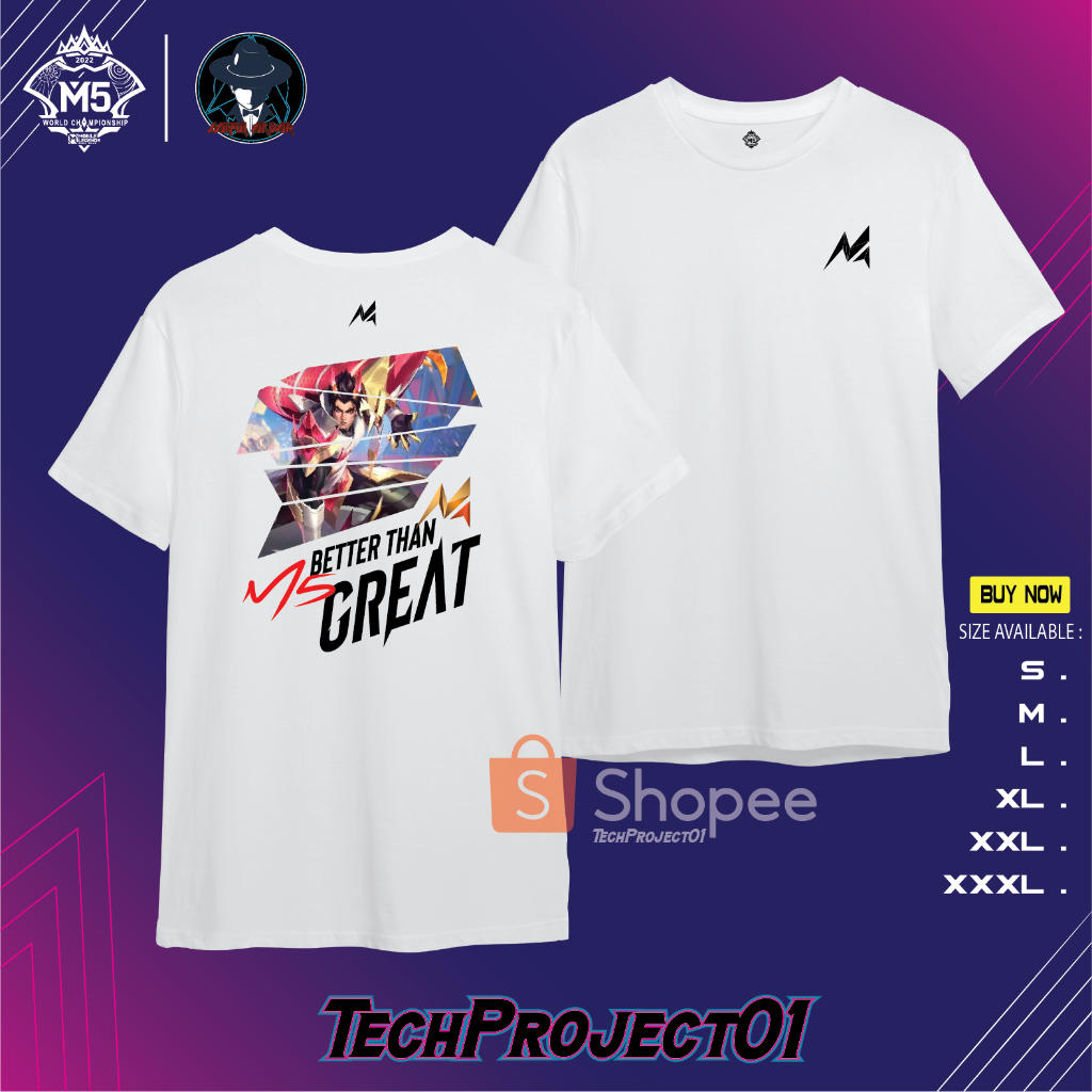 Tshirt Kaos Yu Zhong M5 MLBB World Championship Filipina 2023 Best Quality Kaos Game