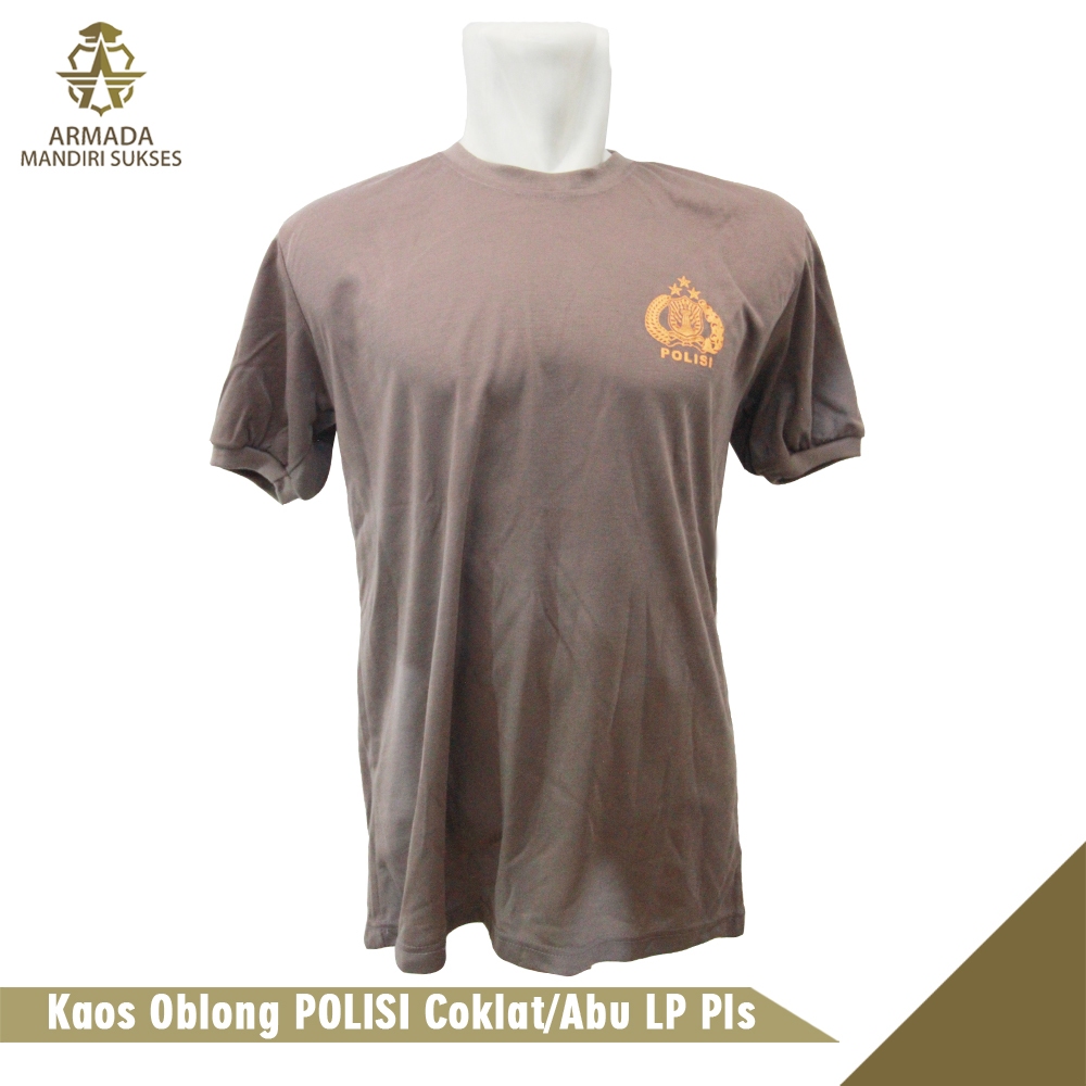 Kaos Polisi Logo Cokelat Polos - Kaos Dalam Polisi Logo