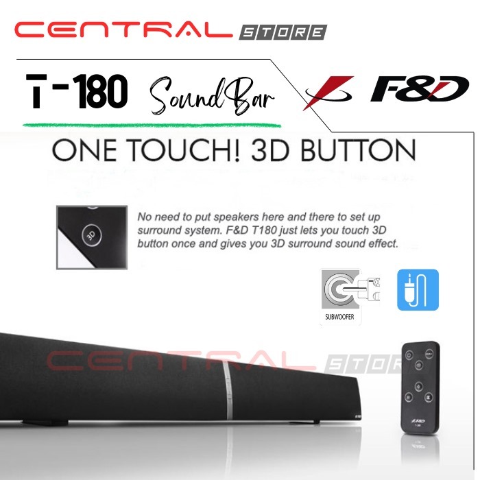 Speaker F&D/FENDA Sound Bar LED TV T180-Hitam