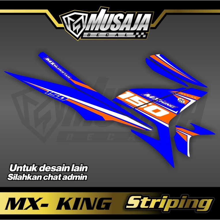 Striping MX king Transparan UV biru orens non full body