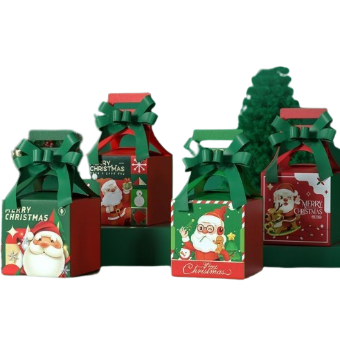 

Box Kubus Natal Candy Santa + Pita Gift Box Mini Sovenir Dekorasi Natal