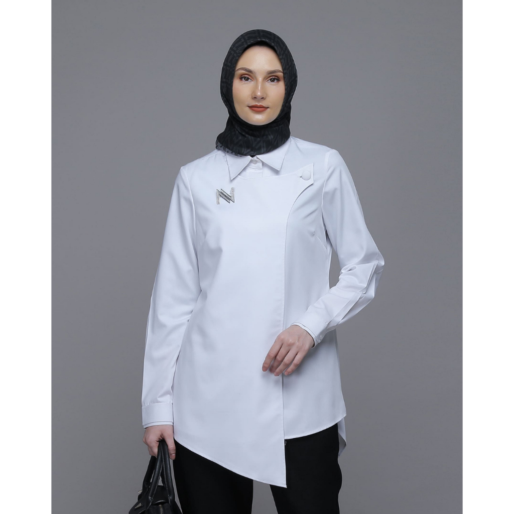 Nina Nugroho - Flap Asymmetric White Shirt