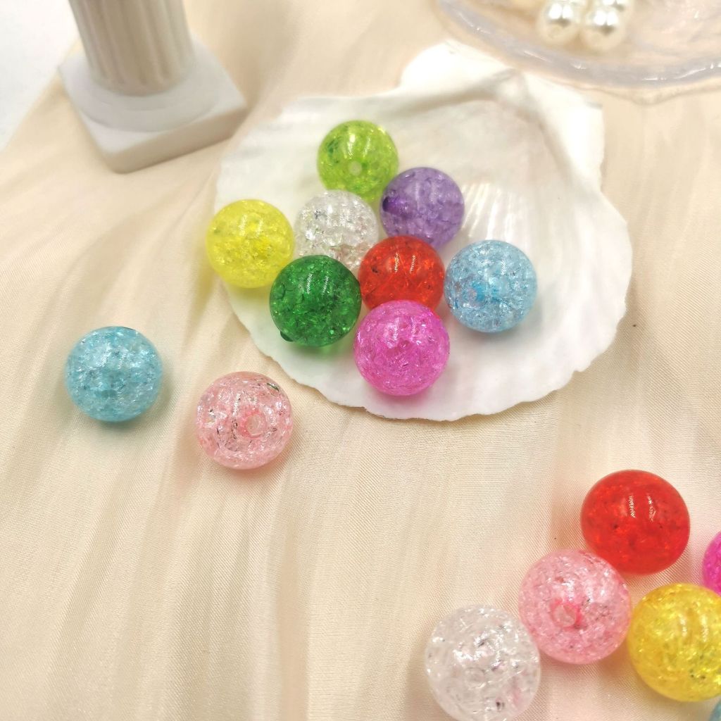 (20-50pcs/1Pack) Manik Bening Kristal 8/10/12mm Manik Kaca Kristal Bahan DIY Kerajinan Untuk Membuat