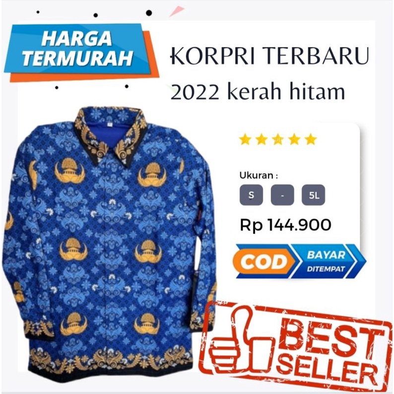 12.12 Baju korpri terbaru 2022 / Korpri Kerah Hitam / baju korpri pria / baju korpri wanita / seraga