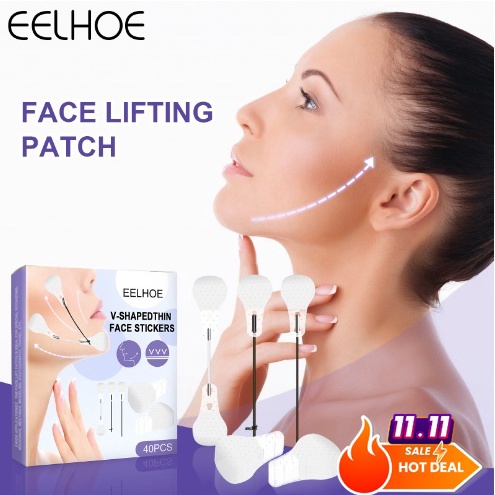Import ✨Terbaik✨ [40Pcs] EELHOE Face Lift Sticker Waterproof Stickers Stiker Wajah Anti Kerut/Sticke
