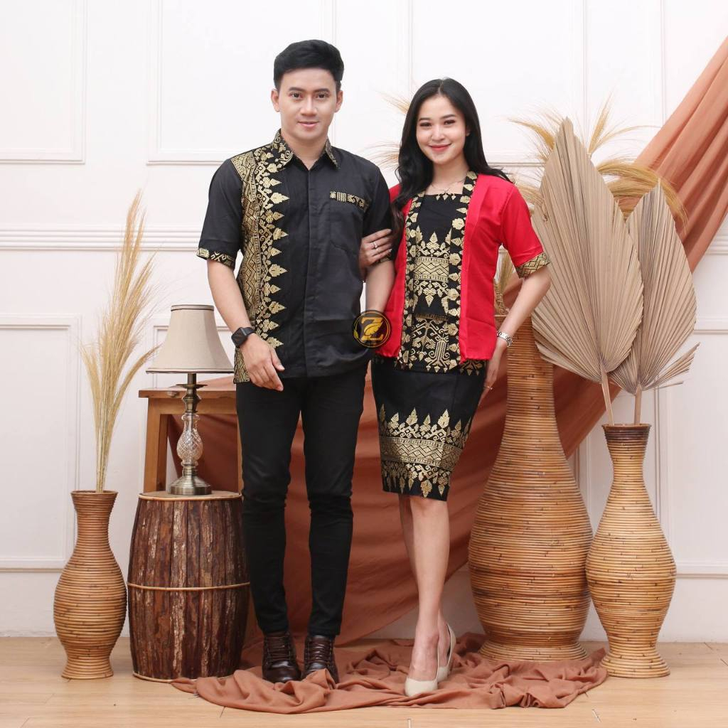Kebaya Couple Batik Kebaya Kutubaru Anjani Rok Pendek Couple Natal Imlek Baju Pesta Modern