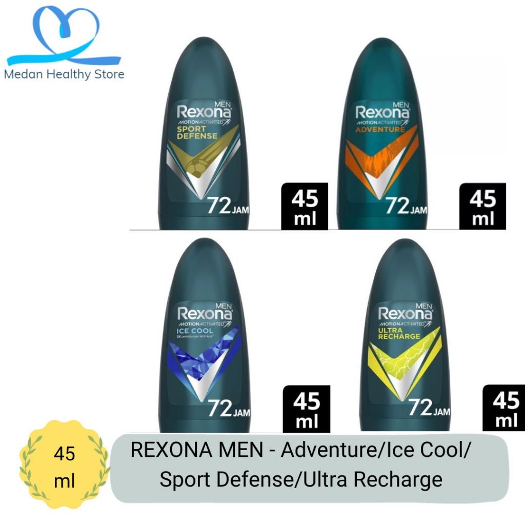 Rexona Men Deodorant Deodoran Pria 45 ml - Adventure/Ice Cool/Ultra Recharge/Sport Defense