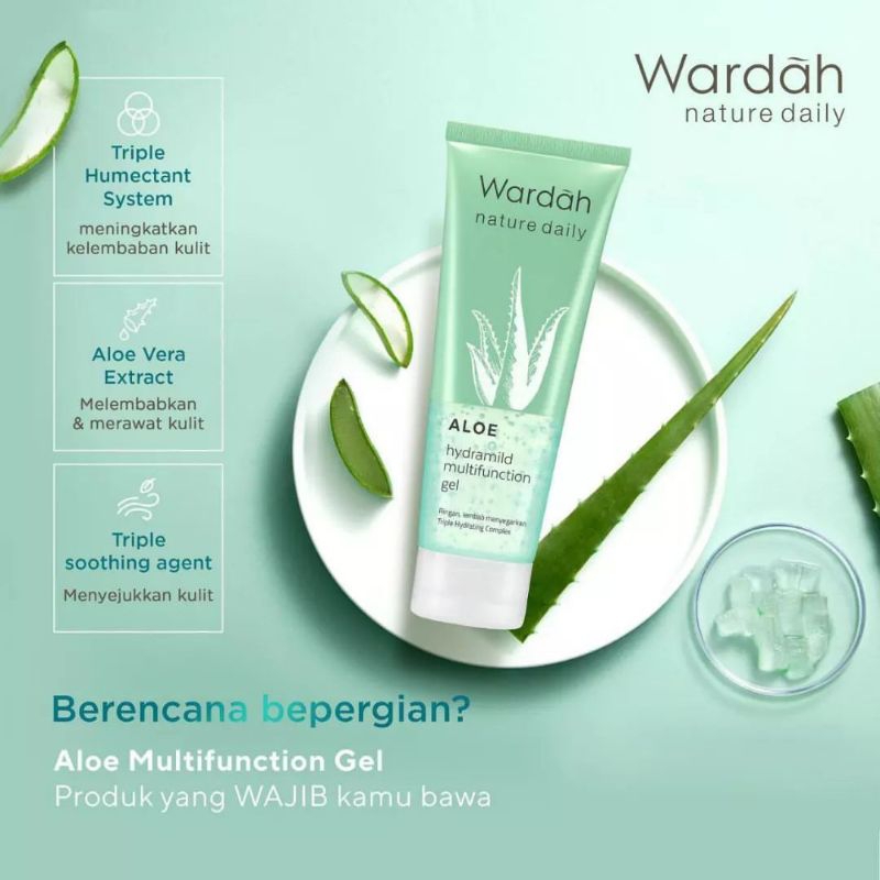 Wardah Aloe Multifunction Gel 100ml Aloe Vera Lidah Buaya ascocobeauty