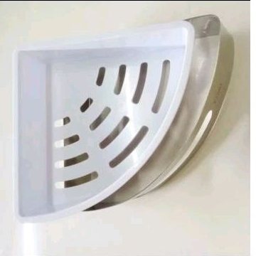 Rak Sudut/Rak Kotak/Rak Sabun Tempat SabunFioni Stainless+PVC Plastik