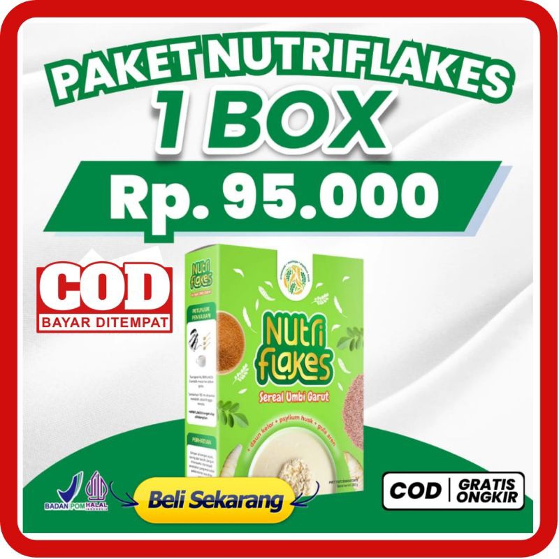 

NUTRIFLAKES - NUTRIFLAKES SEREAL UMBI GARUT ASAM LAMBUNG ATASI MAAG AKUT GANGGUAN PENCERNAAN NUTRI FLAKES ORIGINAL