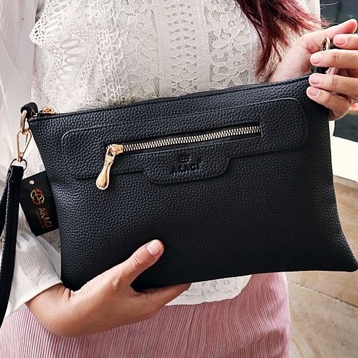 REKOMENDASI Akaci tas selempang wanita / pria clutch PENTRA 257033 Bahan papirut kulit jeruk cocok u