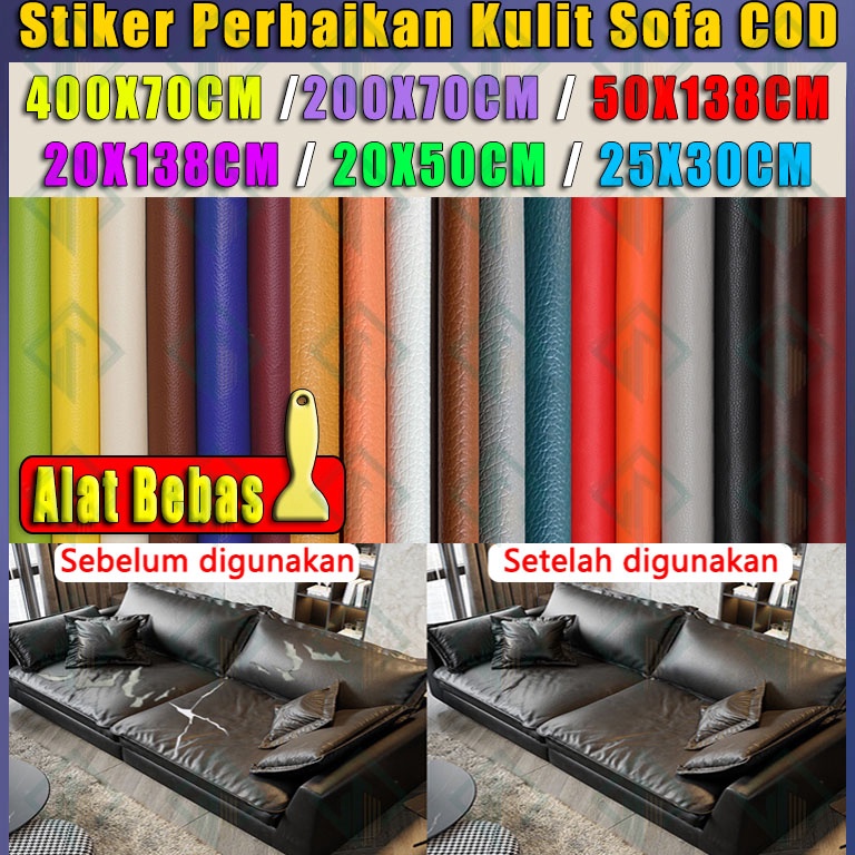 Hot Sale.. 【Sticker Kulit Sofa Tersedia grosir】COD 400cm*70cm/200cm*70cm/50cm*138cm Lem impor yang k