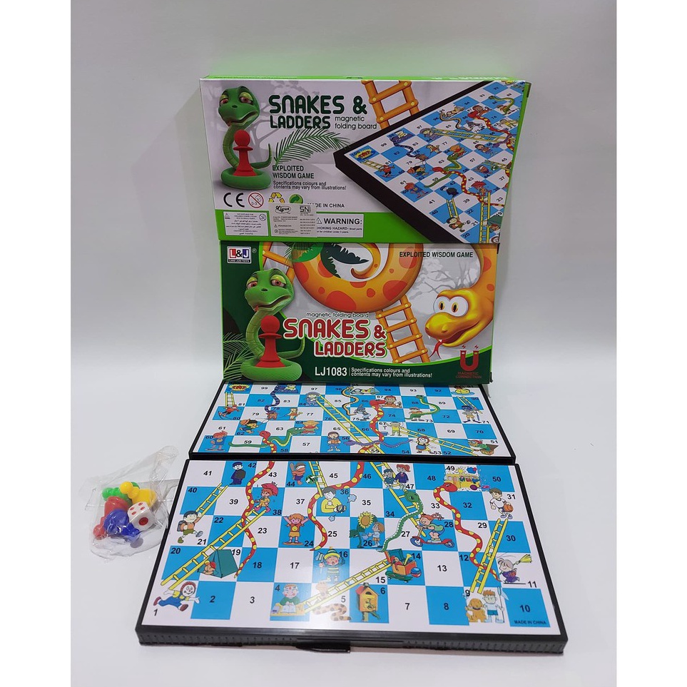 J0045 MAINAN ULAR TANGGA MAGNET PREMIUM SNAKES AND LADDERS BOARD GAME