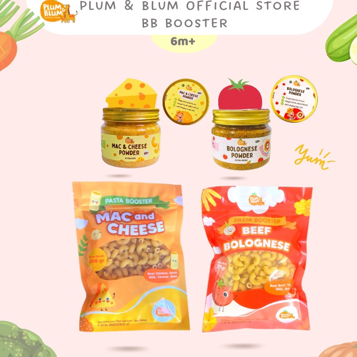 Serba Murah Plum & Blum Saus Pasta Bubuk Mpasi Beef Bolognese Mac And Cheese No MSG - 80 gram