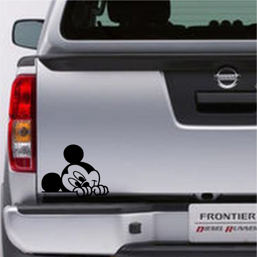 STICKER MOBIL CUTTING STICKER MICKEY MOUSE PEEKING STIKER BAGASI MOBIL MICKEY MOUSE NGINTIP LUCU