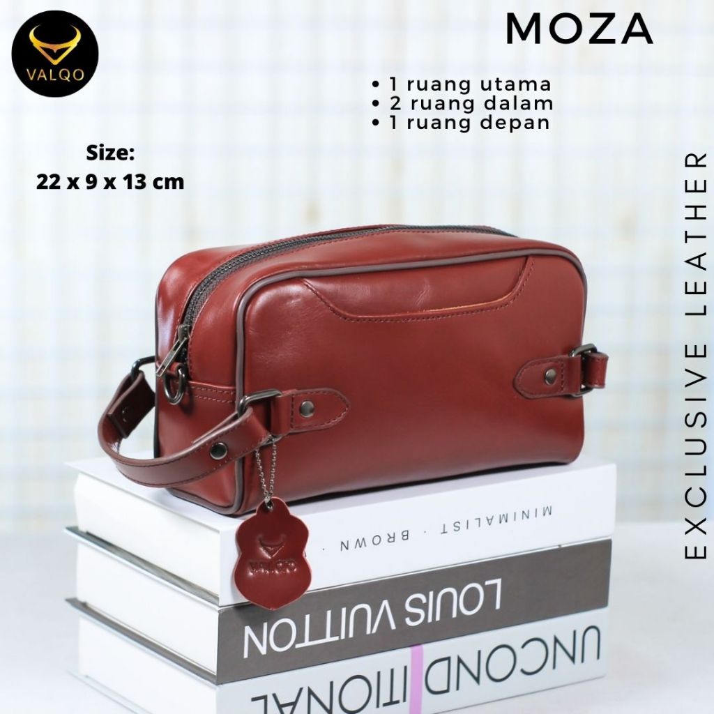 [VALQO] MOZA Batik Handbag Kulit Sapi Pouch Kulit Clutch Kulit Tas Tangan Kulit Pria Wanita
