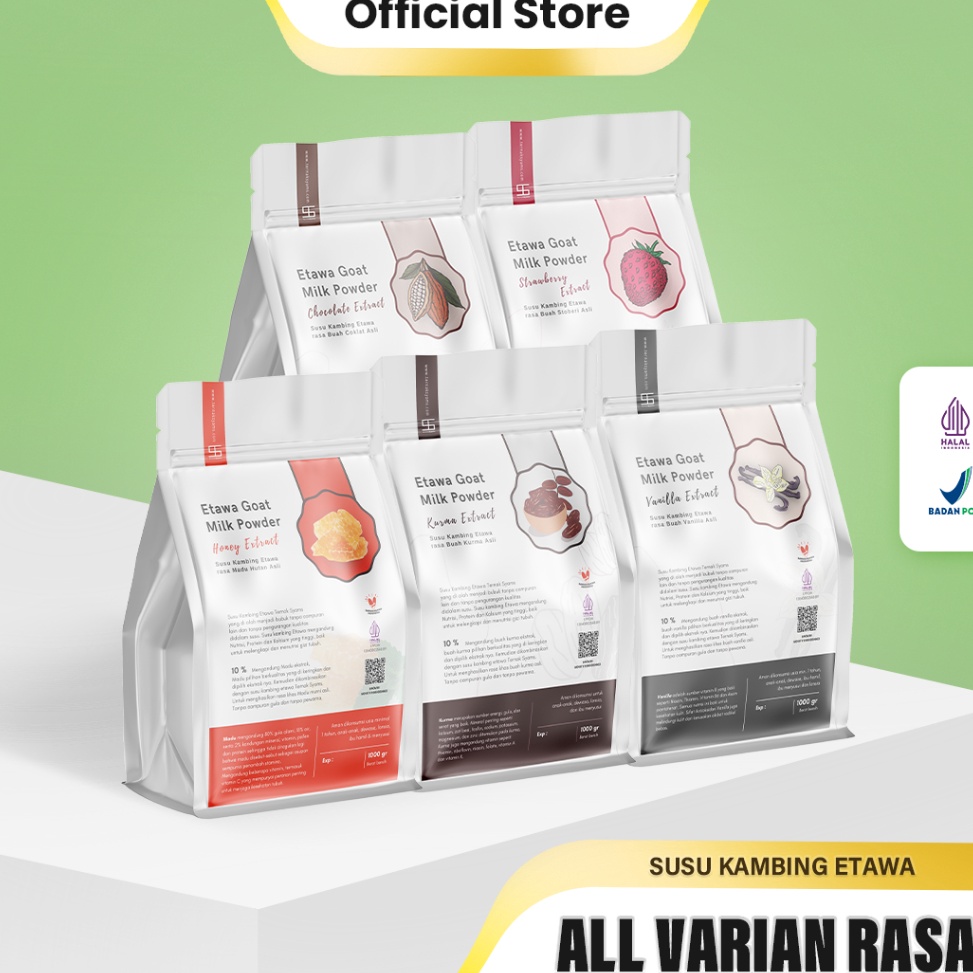 

FRSX6377 [PROMO SALE!!!] Ternak Syams - Susu Kambing Etawa Bubuk Rasa Varian Cokelat coklat Chocolate stoberi strawberry vanilla vanila vanili kurma qurma honey madu Syams 500 gram 1/2 kg Pure Murni Alami Organik Pasteurisasi tanpa campuran gula Original