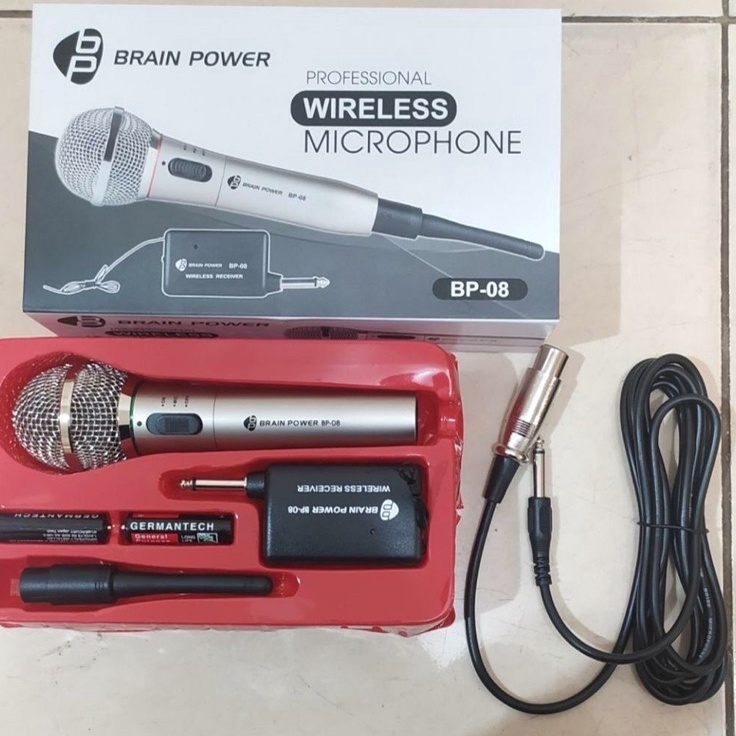 ➫ Mic karaoke microphone wireless receiver dan kabel - BP 08 ❂ ✩