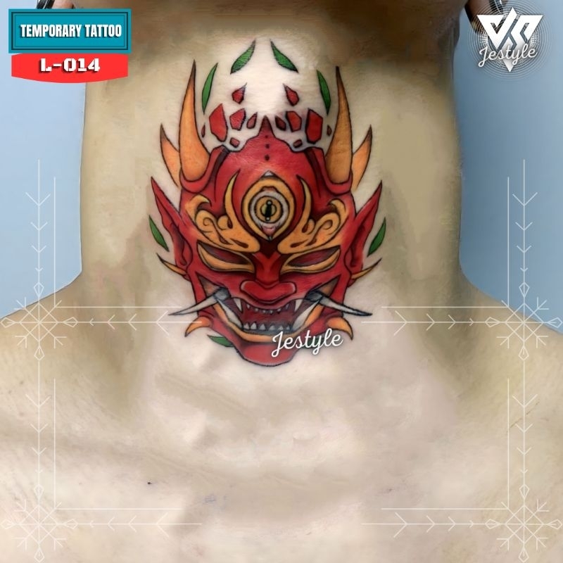 [L-014] Tato Temporer Temporary Tattoo leher demon