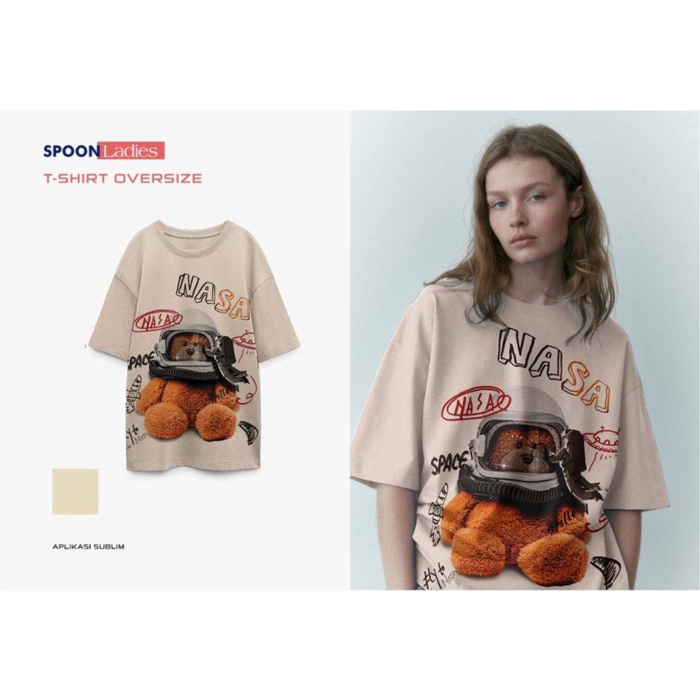 KAOS OVERSIZE PRINTING WANITA /PRIA/SPOON/MOTIF NASA