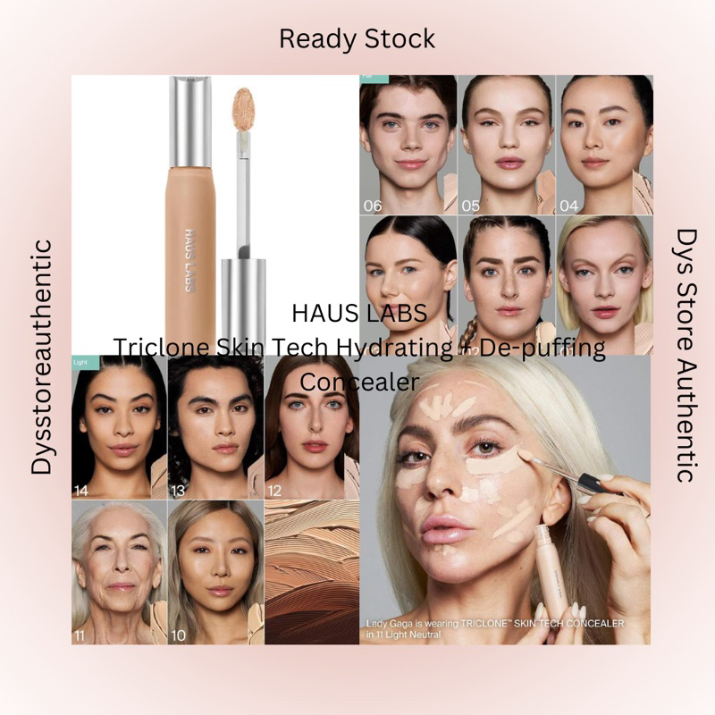 READY STOCK HAUS LABS Triclone Skin Tech Hydrating + De-puffing Concealer
