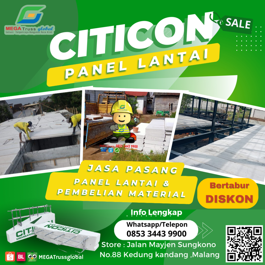 Pasang Panel Lantai Citicon Bagus di Jakarta (tangerang, bogor) Terima Jadi - Panel Dak Hebel