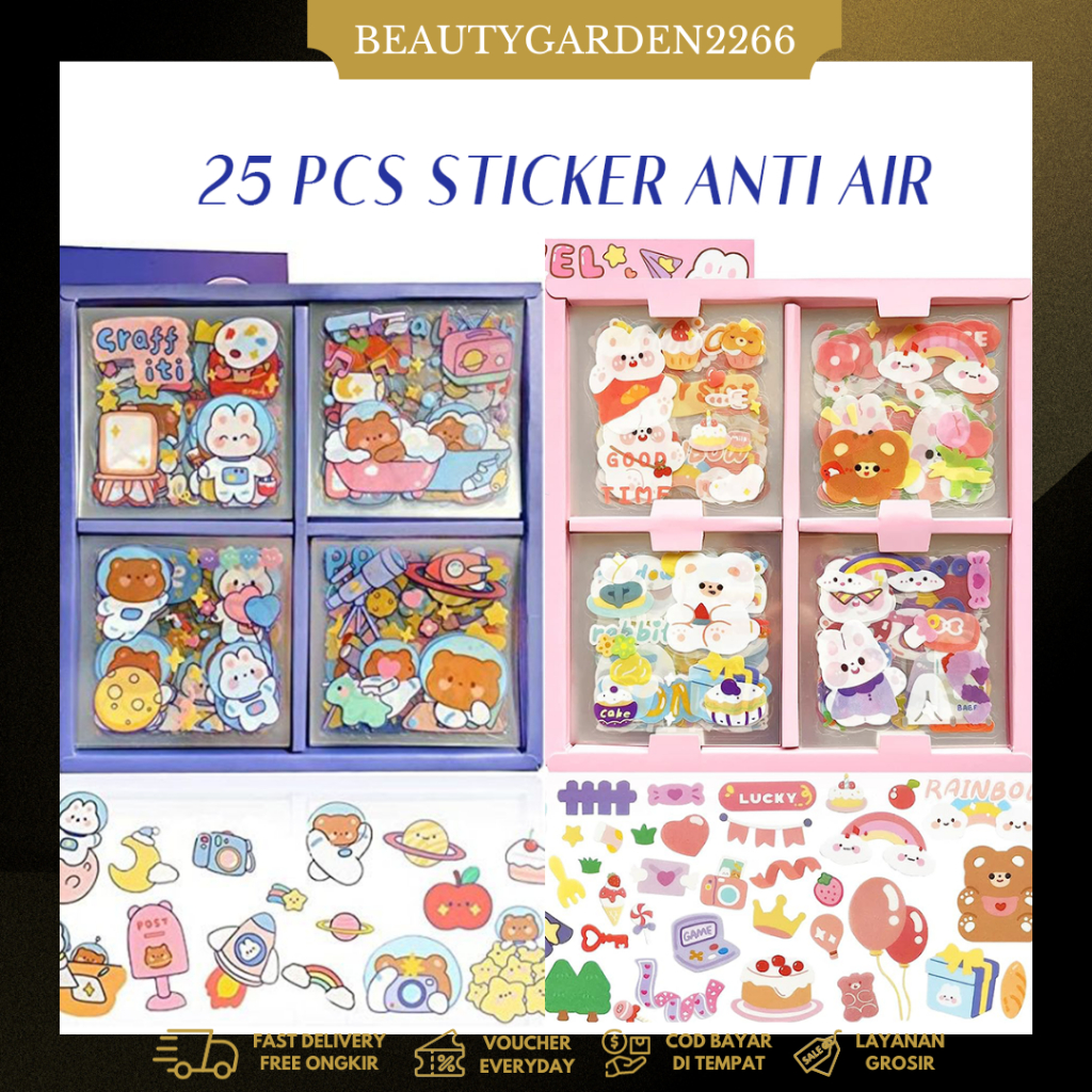 

[ COD ] 25Pcs/4Pcs Stiker Book Kartun Princess/Stiker Motif Laser Kartun Untuk Dekorasi Diary Aesthetic/ Anti Air Untuk Dekorasi Import